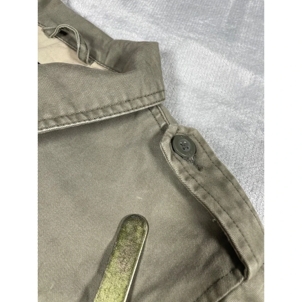 Y2K Vintage GAP Jacket Kids L Green Military Field Coat Utility