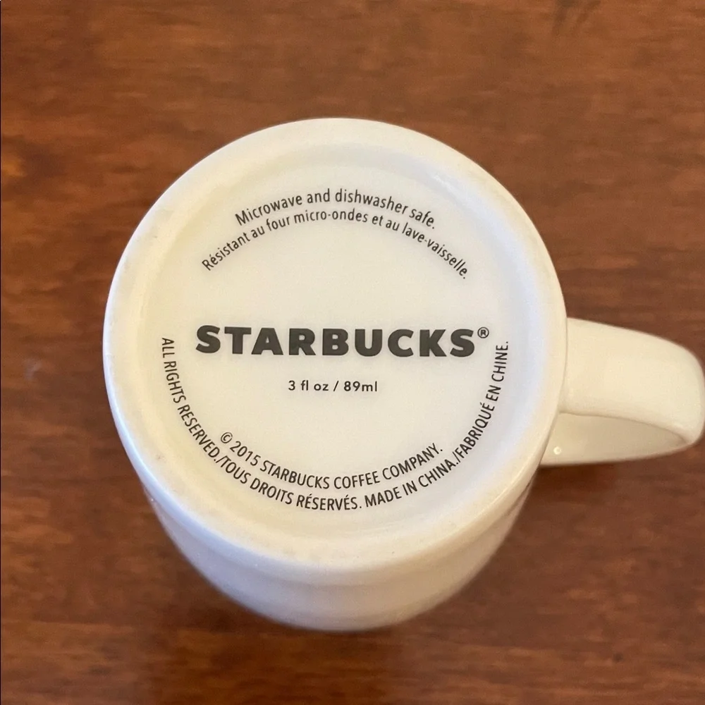 Starbucks White Ceramic Espresso Cups Set of 2 Demitasse Coffee Mugs