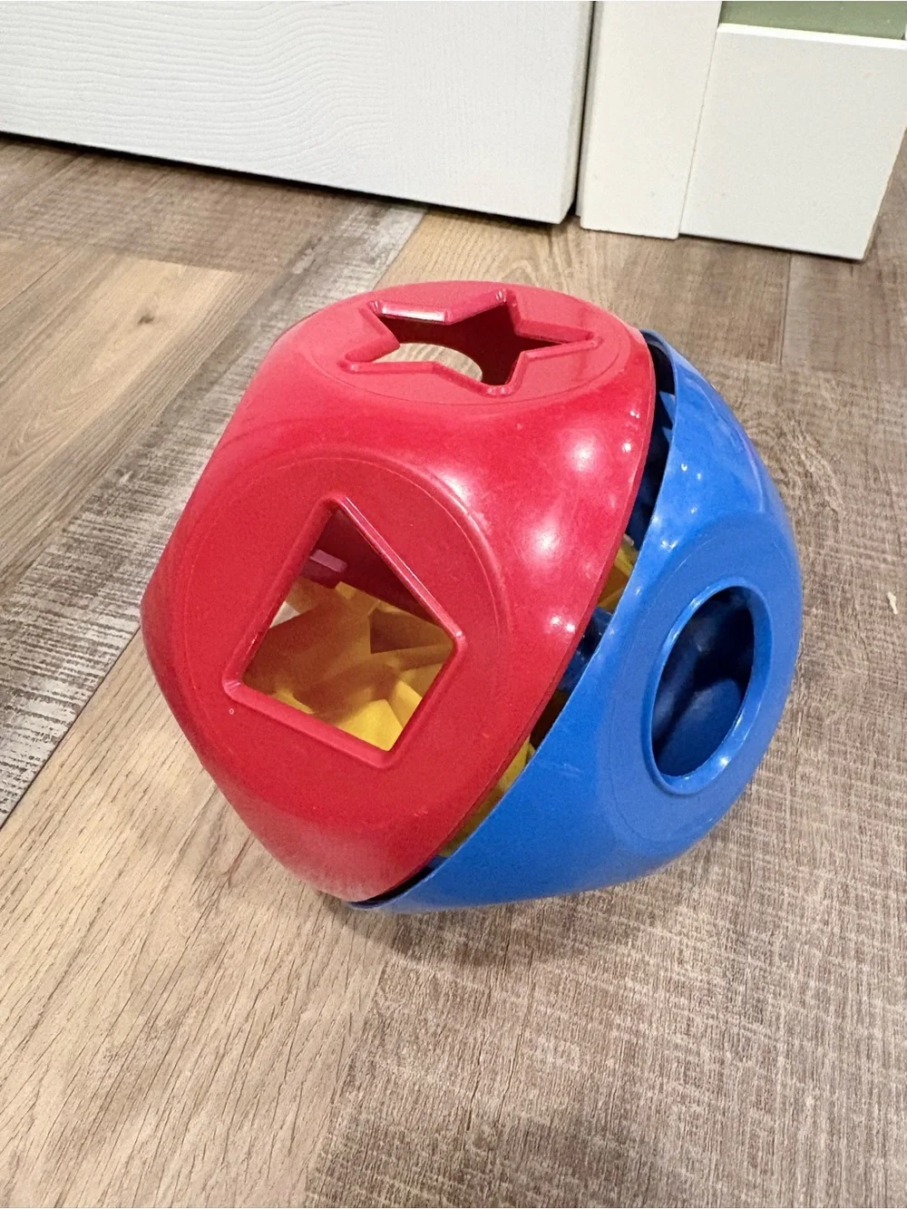 VINTAGE Tupperware  Red & Blue Shape Sorter- learning toy - see description