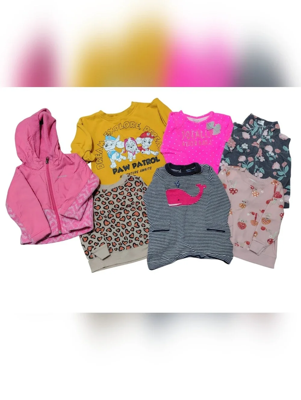 Lot of 7 Baby Girl Clothes Bundle 6-12M 12M Columbia Gap Carter's Paw Patrol