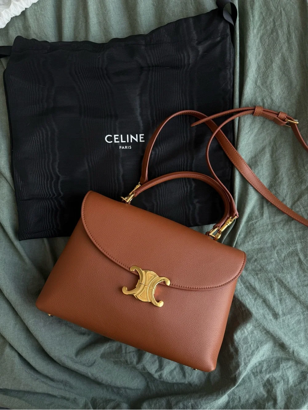 Celine structured leather