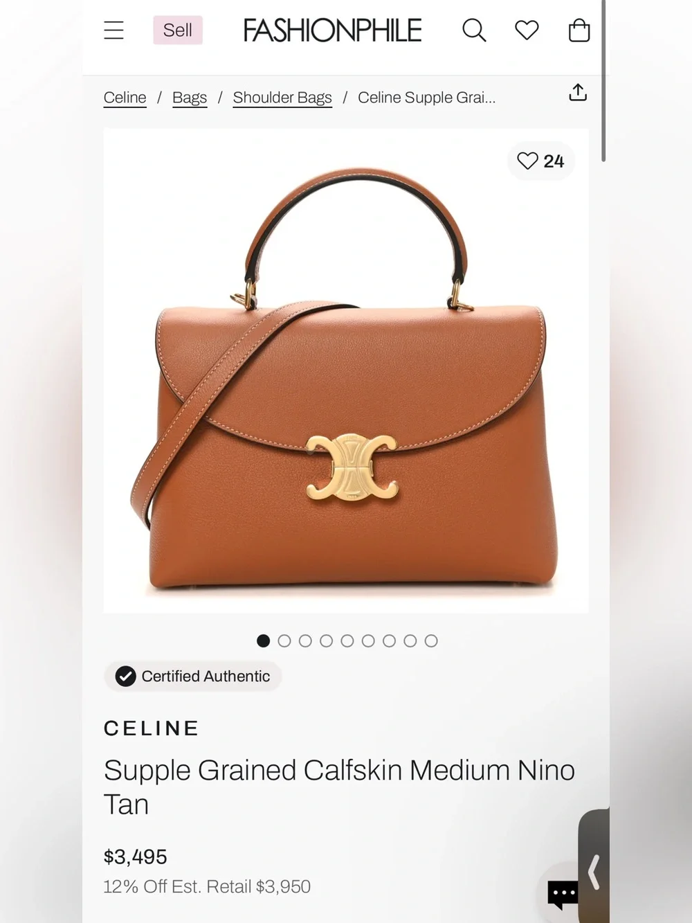 Celine structured leather