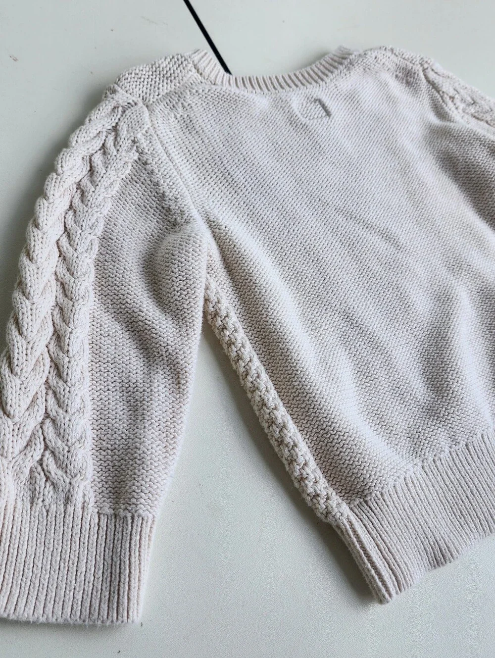 Baby GAP Size 18-24 Months Ivory  Cream Long Sleeved Cable Knit Sweater Cotton