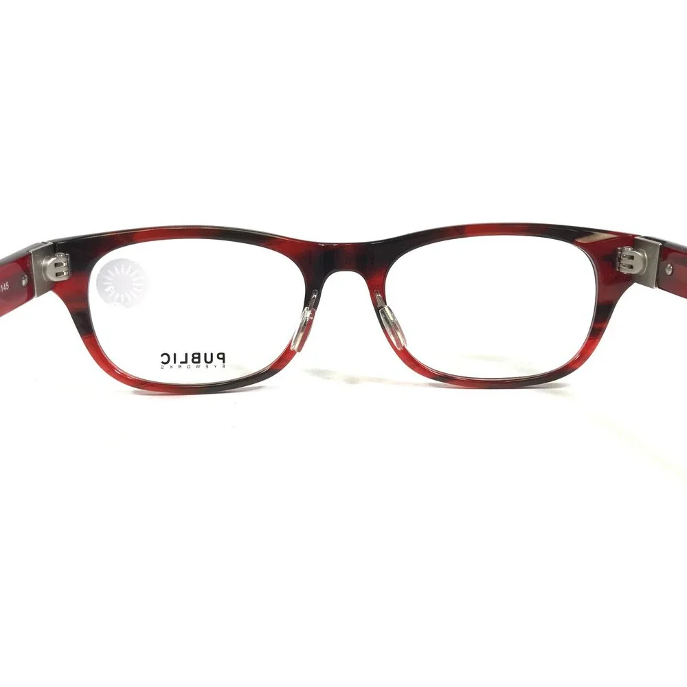Public Eyeworks Eyeglasses Frames VENTURA-C03 Red Tortoise Rectangular 54-19-145