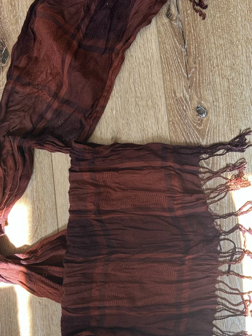 Rust Orange Brown Lightweight Scarf - Women Accessories