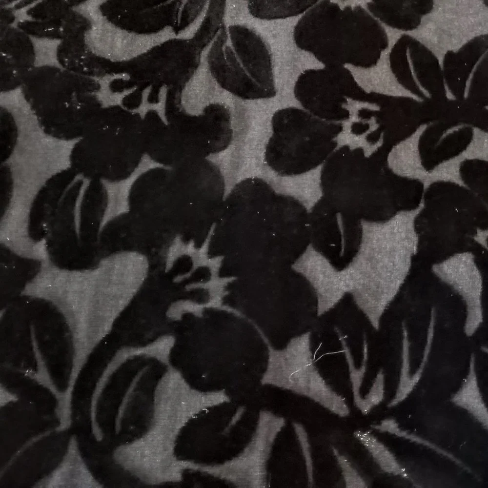 Jacqueline Ferrar Black Silk Velvet Oblong Scarf