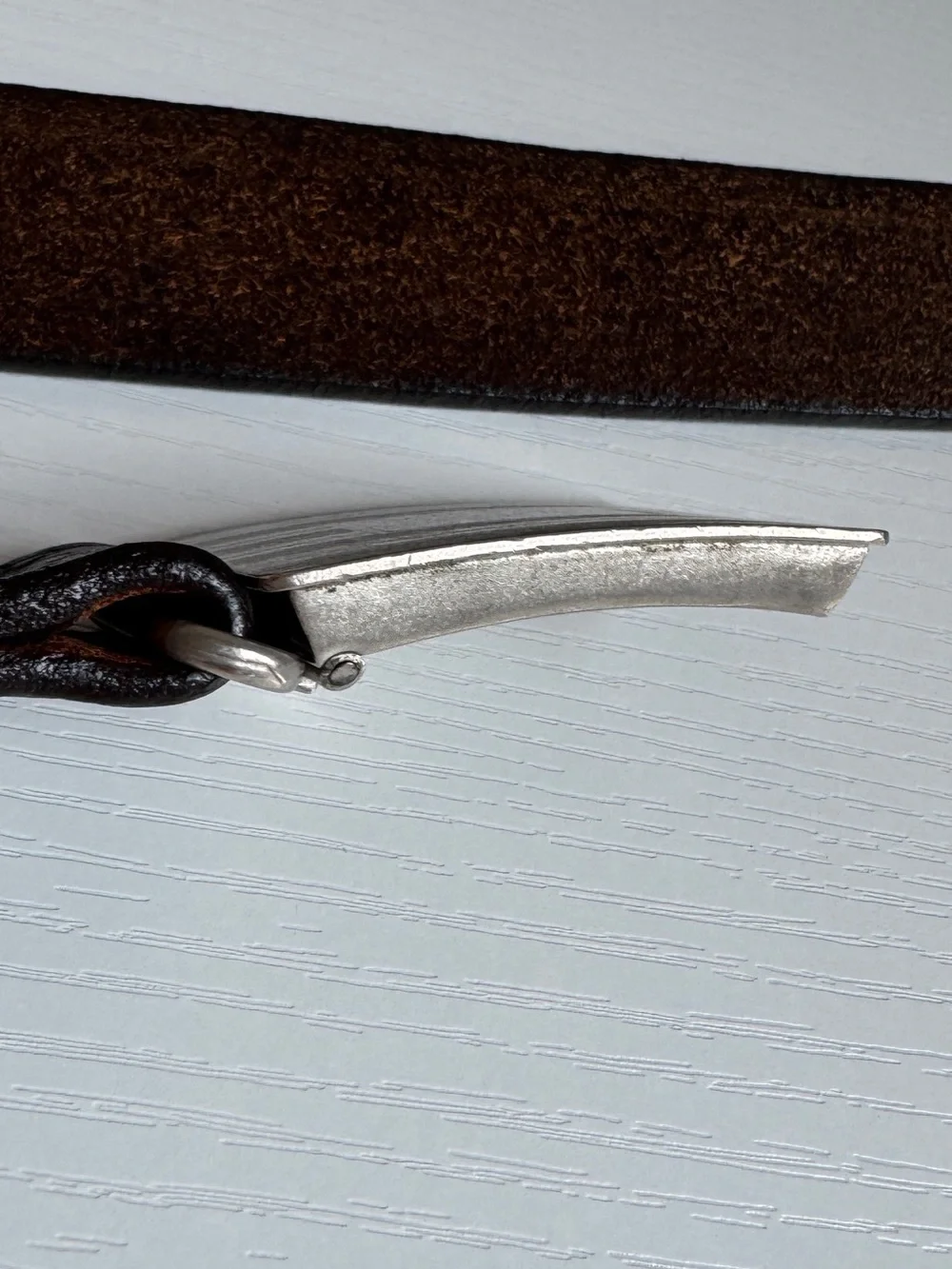 BILL'S KHAKIS Brown Bridle Leather Belt For Men 36 Silver Slide Buckle