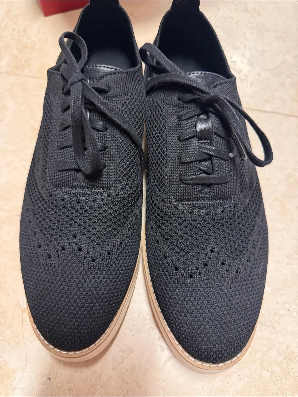Cole Haan Black Stitchlite Oxford Platform Shoes size 10C