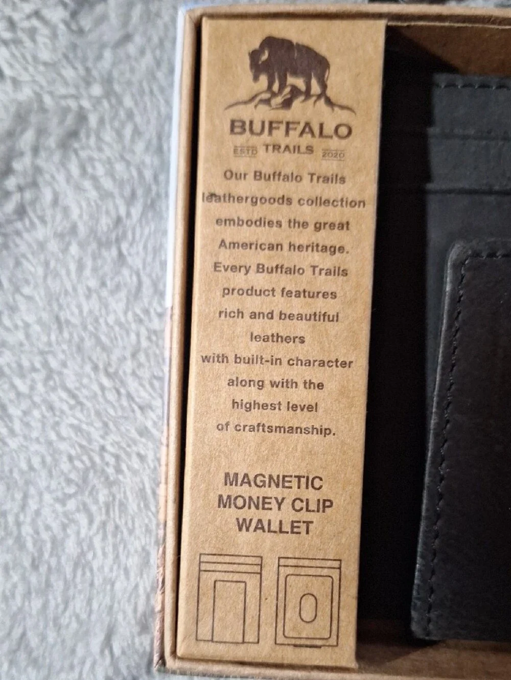 NWT Leather Magnetic Money Clip Wallet - Black