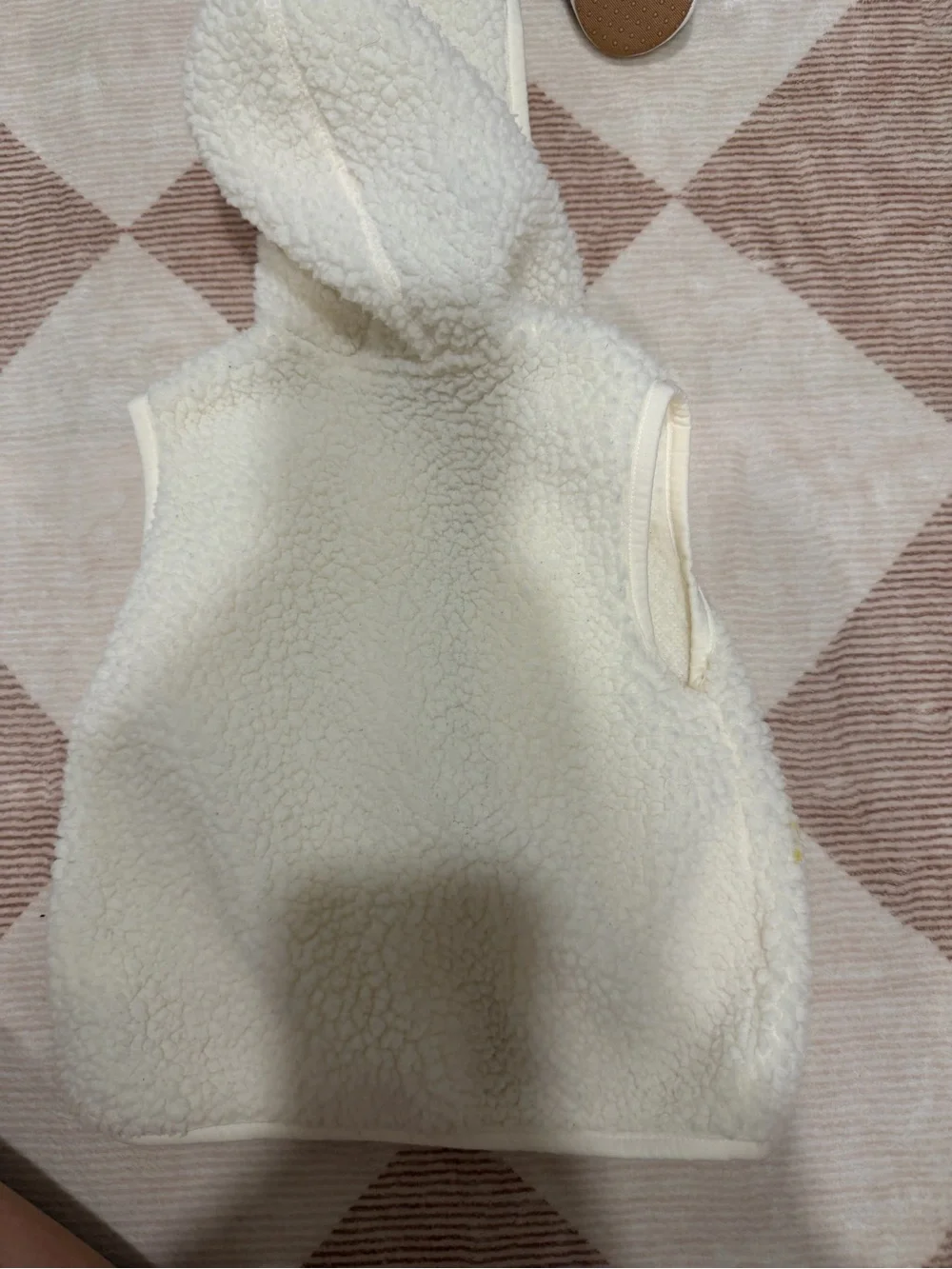 Old Navy Cream Sherpa Hooded Vest for Kids - Cozy Fleece