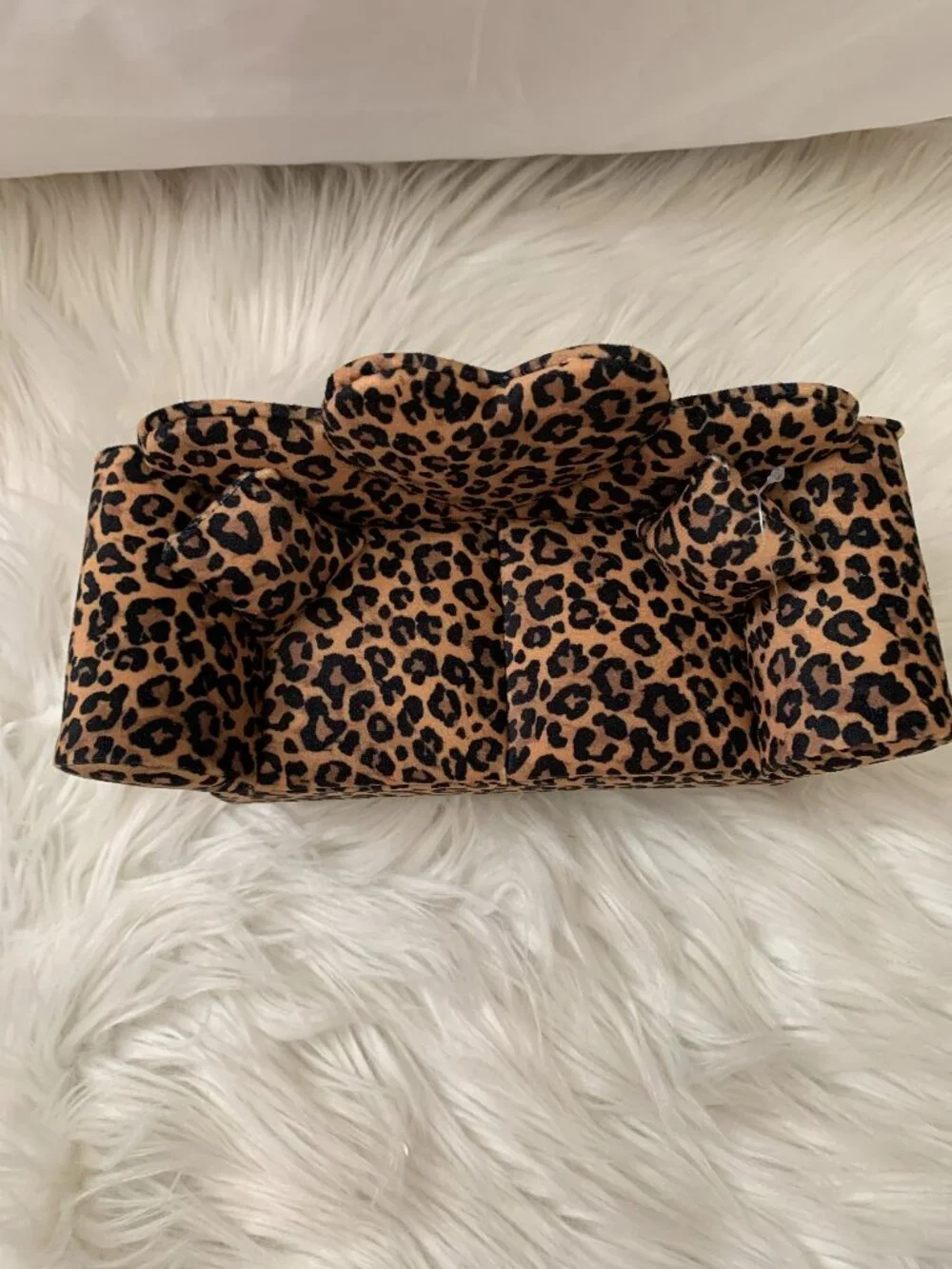 UNBRANDED Leopard Printed Mini Sofa Mirrored Jewelry Organizer