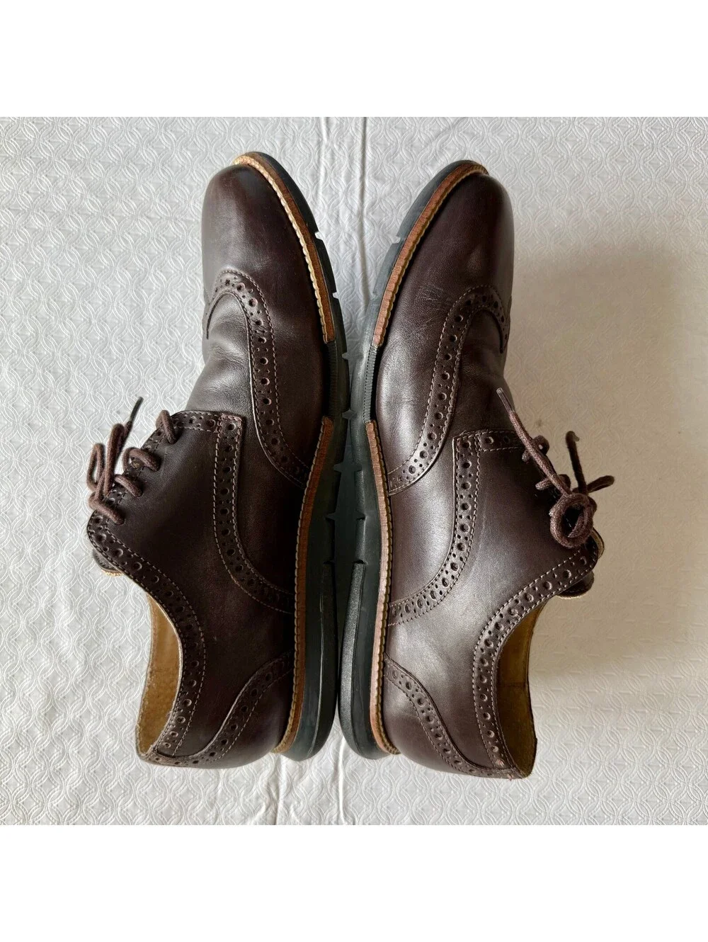 Cole Haan Grand OS Brown Leather Wingtip Dress Shoes Men's Size 9.5M
