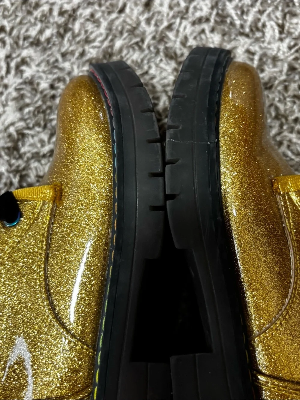Dream Pairs gold glitter side zipper high top boots girls kids size 12