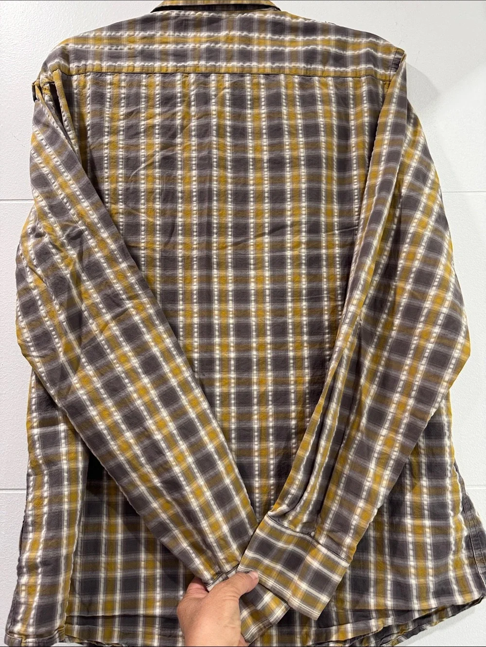 Banana Republic button plaid easy