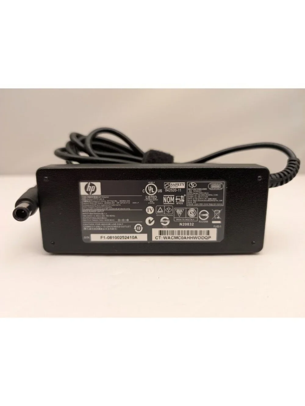 HP 90W Smart PFC AC Adapter & Power Cord Part 609940-001 | ED495AA#ABA | OPN BX