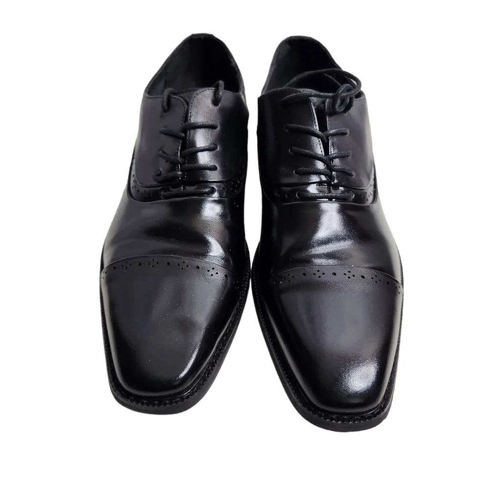 Stacy Adams Mens Bancroft Oxford Black Dress Shoes Size 9.5