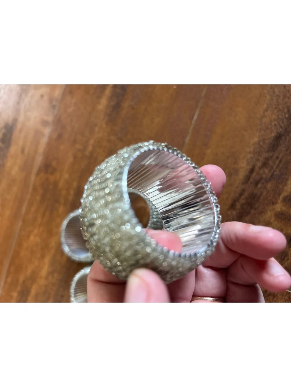 Set of 4 Decorative Silver-Toned Napkin Rings