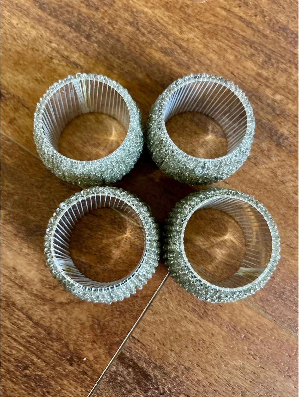 Set of 4 Decorative Silver-Toned Napkin Rings