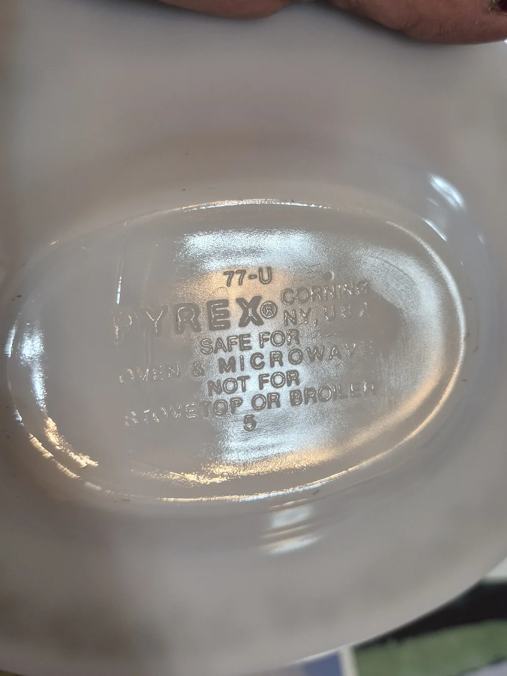 Pyrex milk glass