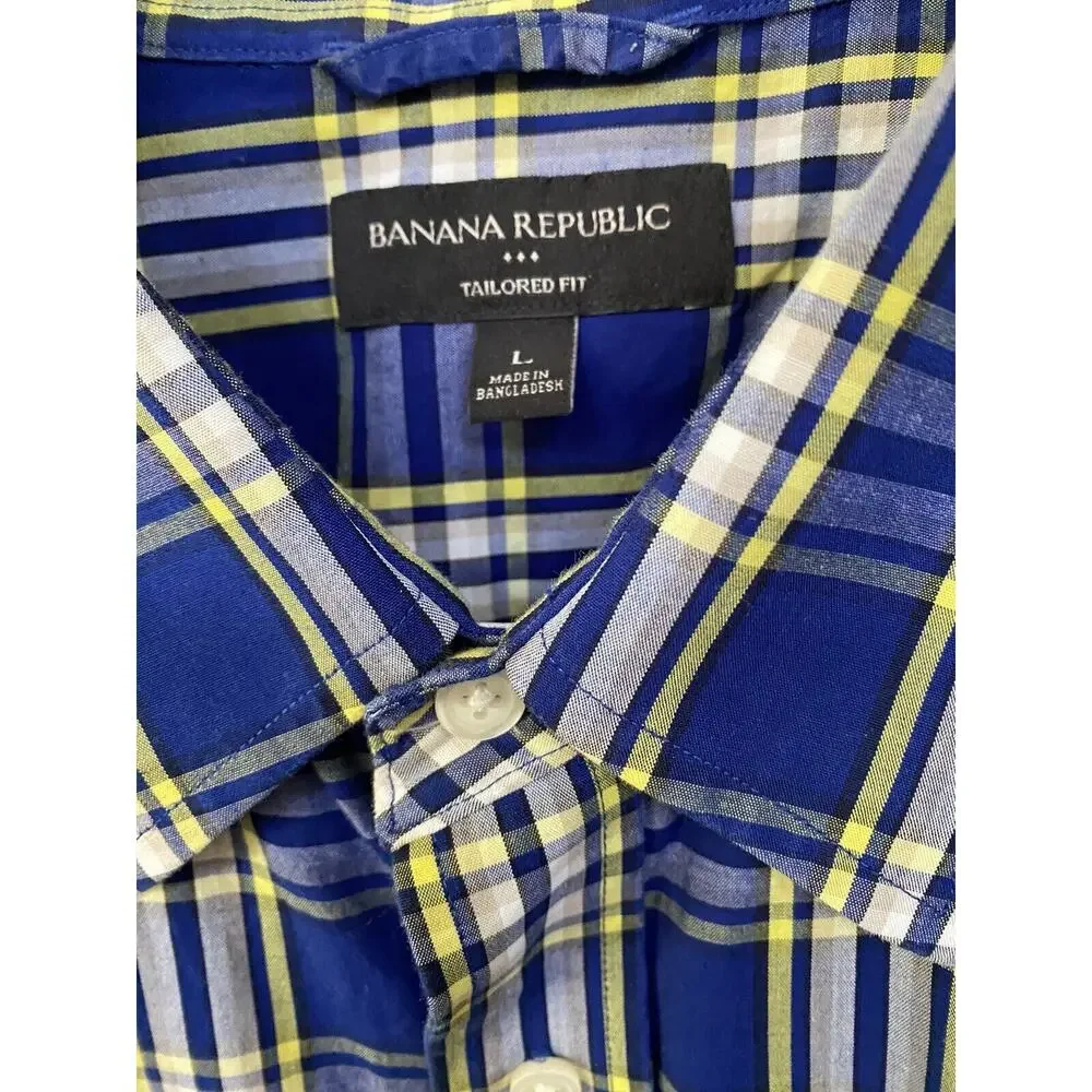 Banana Republic Men’s Long Sleeve Shirt Large Striped Night Out‎ Career Casual