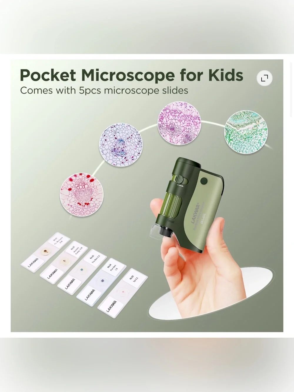 Portable Pocket Microscope 60x-120x - Green