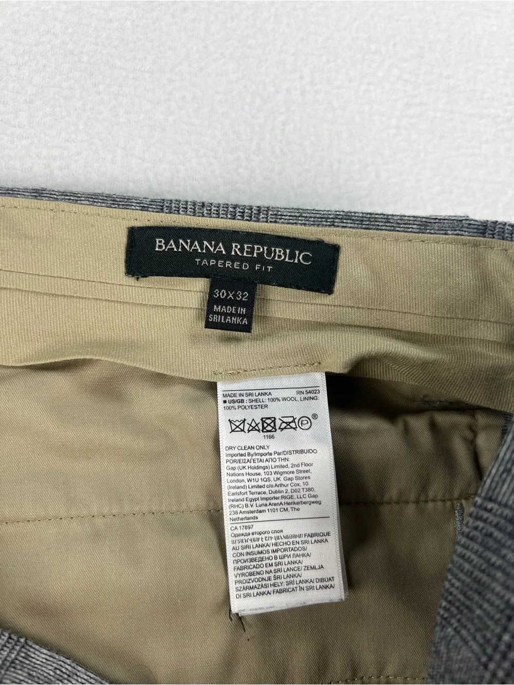 Banana Republic Gray Plaid Dress Pants