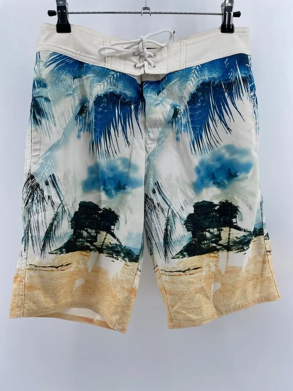 American Eagle Board Shorts Men’s XS Swimming Trunks Lined Tropical Bungalow