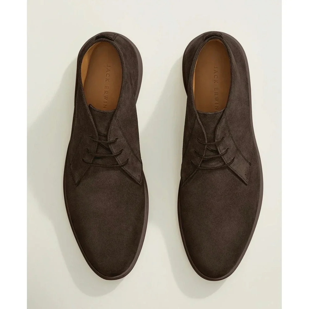 Jack Erwin Mens Dark Brown Suede Chukka Boots Made in Spain Size‎ 11 2072