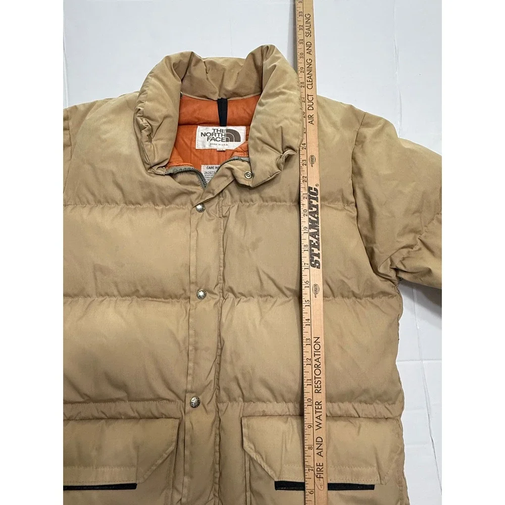 Vintage The North Face Brown Label Down Puffer‎ Jacket Tan Made in USA Medium