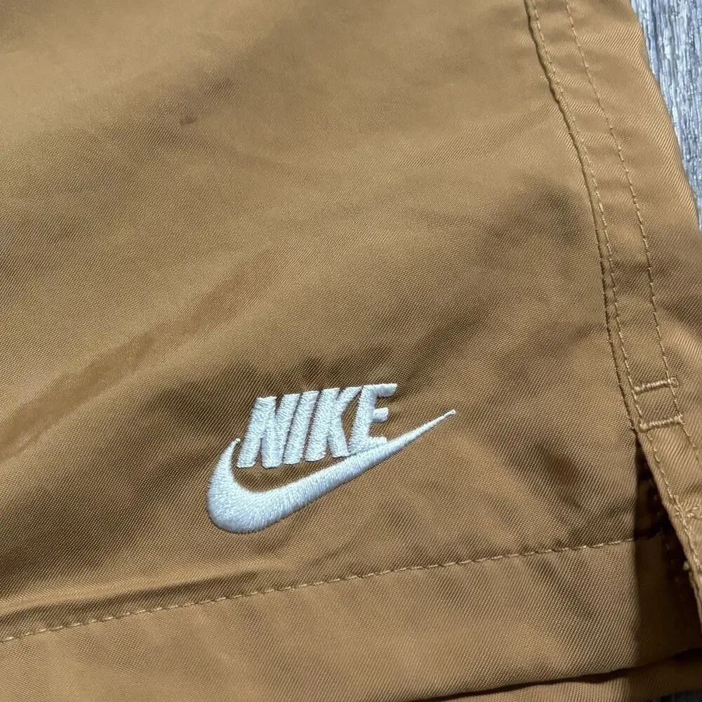 Nike Woven Shorts Men’s Size M Brown Solid Lined Drawstring Elastic Back Pocket