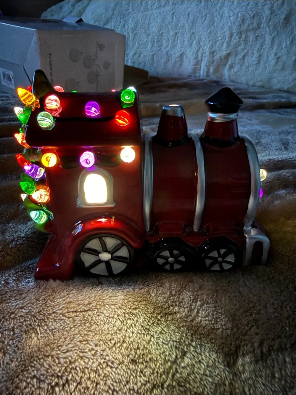 Christmas Is Forever Mini Farmhouse Christmas Light up Ceramic Train