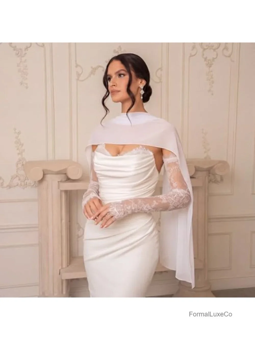 Bridal Chiffon Neck Scarf Wrap 59 Inches Long Shawl Wedding Evening