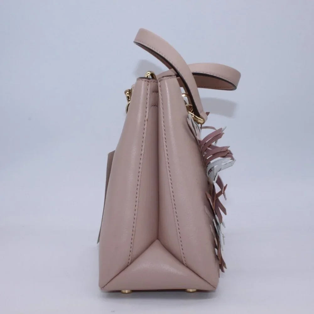 Michael Kors Blakely Bucket Satchel Bag Purse Woven Leather With Gold Trim