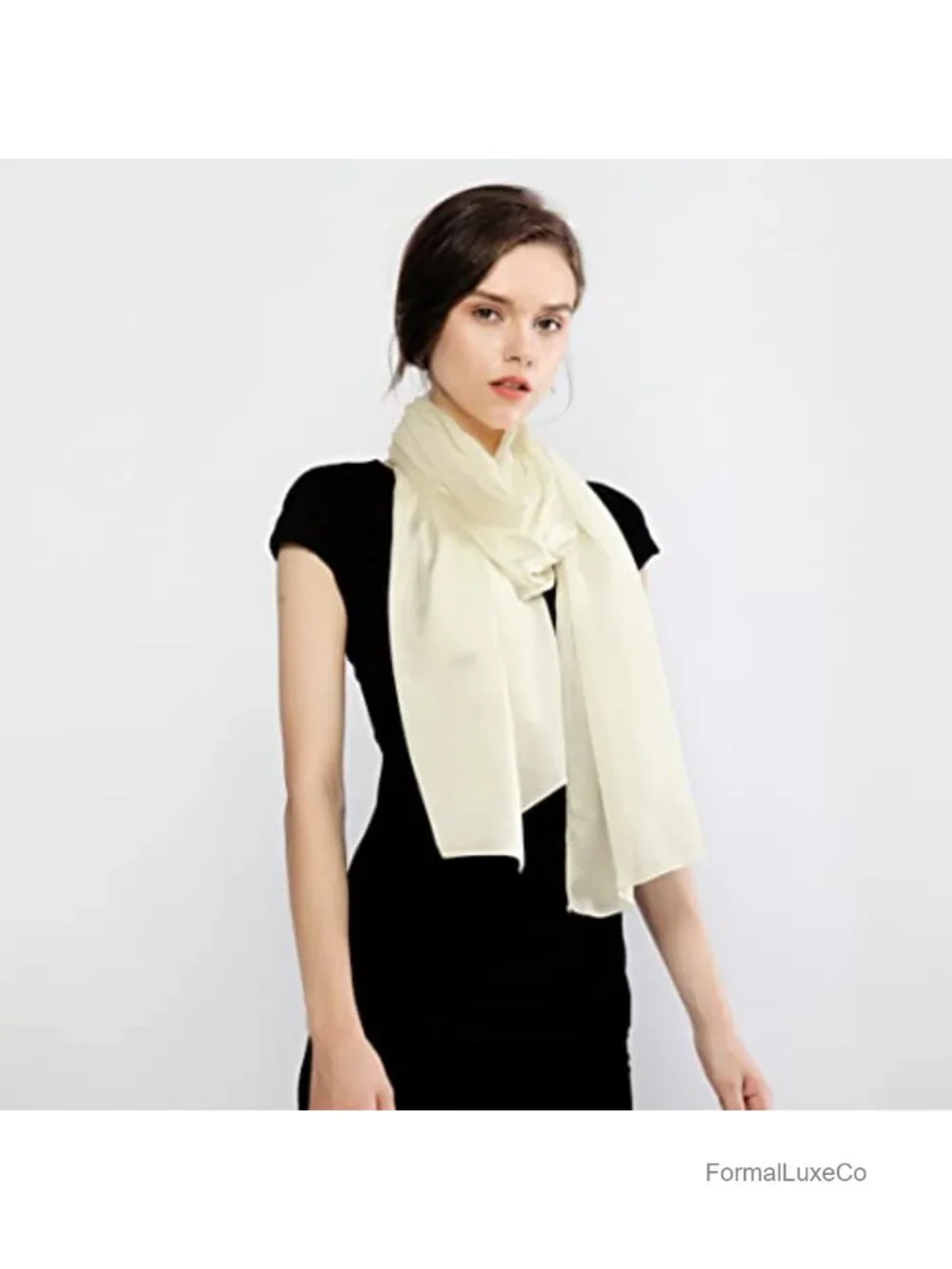 Silky Chiffon Pashmina Shawl Wrap for Evening Dress Wedding Scarf