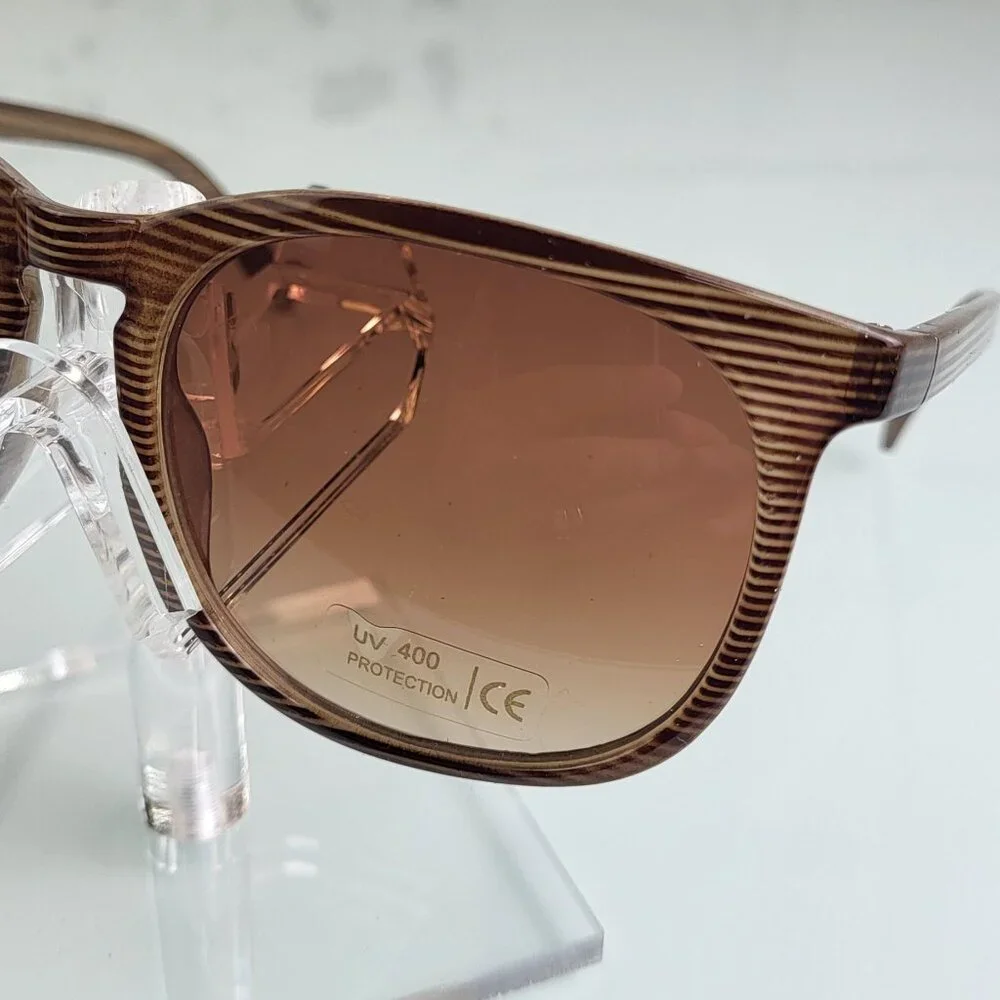 NWOT DESIGNER INSPIRED WOODGRAIN PATTERN SUNGLASSES (2 for $25)