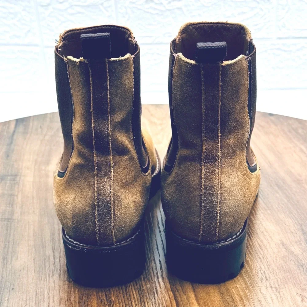 Thursday Boot Co. Rogue Chelsea Boots Suede Tan Brown Men's Size 10.5 Lug Sole