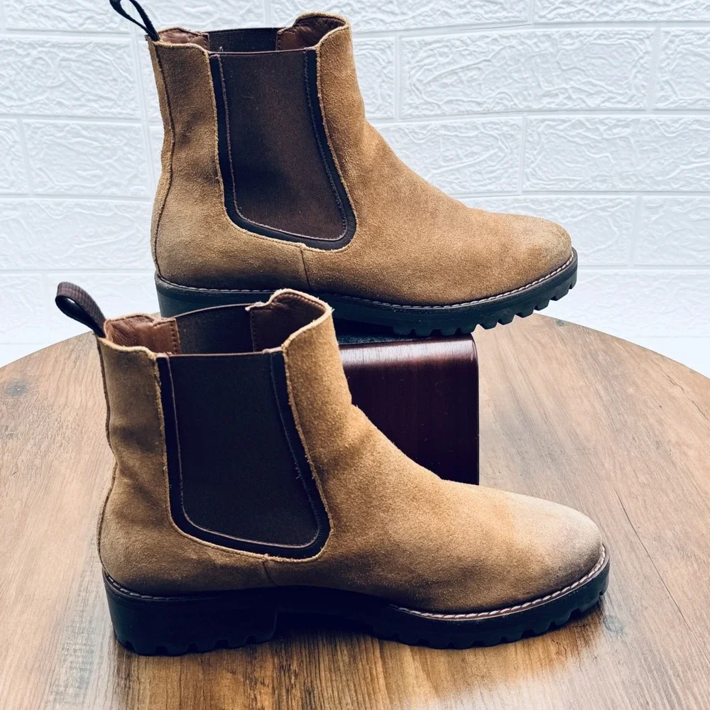 Thursday Boot Co. Rogue Chelsea Boots Suede Tan Brown Men's Size 10.5 Lug Sole