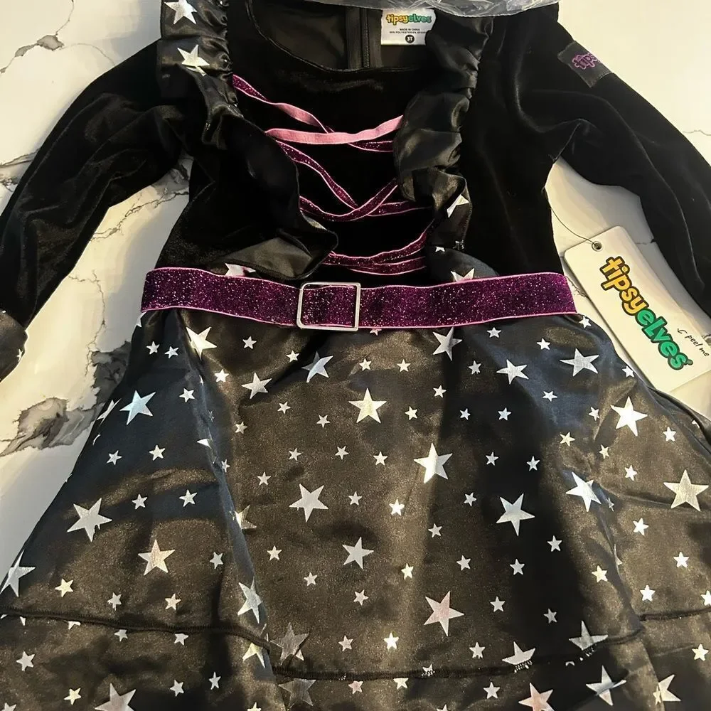 Tipsy Elves Starry Witch Costume - Black and Purple