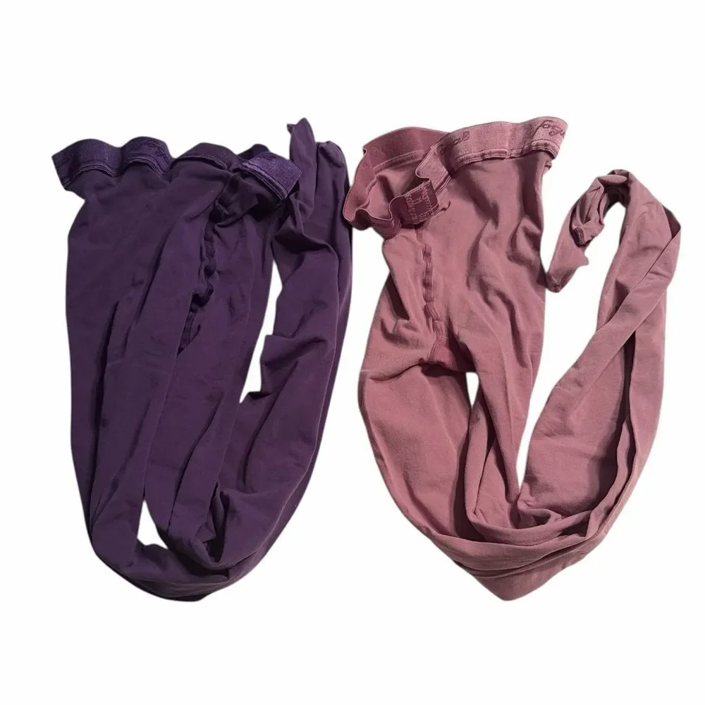 Fogal Rose Pink & Lavender Stockings Bundle(Size Small)