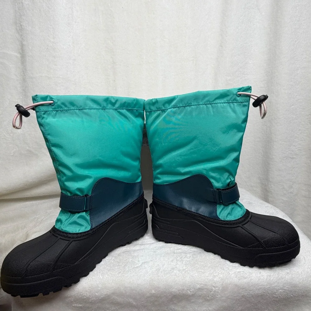 NWT‎ Columbia Snow Boots Kids Size 7 Teal Black Waterproof Insulated BY1324-454