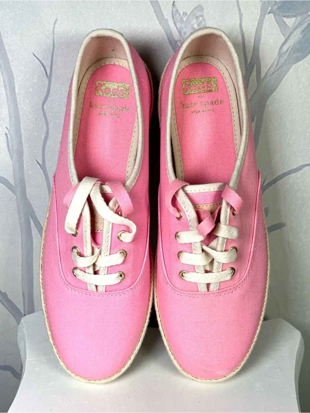 Kate Spade x Keds Hot Pink Canvas Lace-Up Sneakers