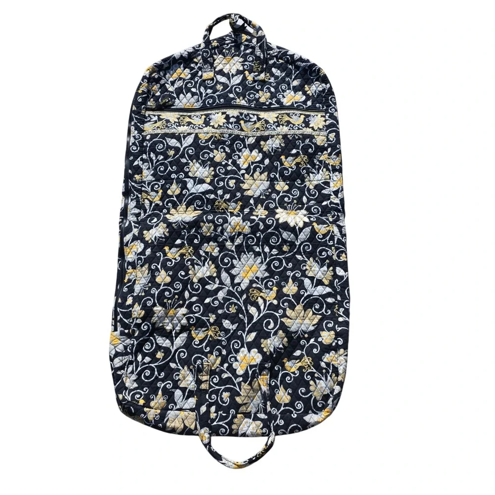 Vera Bradley Night and Day Quilted Garment Bag‎ Floral Travel Suit Carrier Black