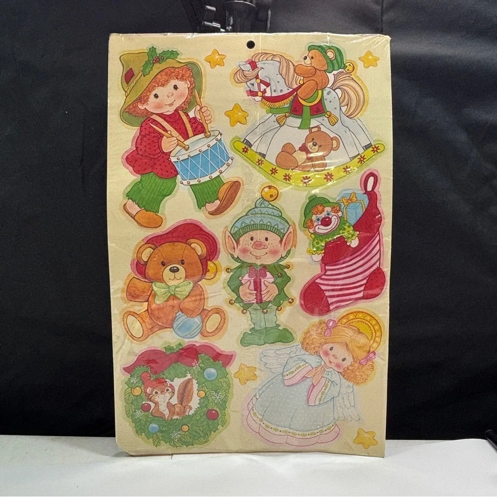 Vintage Eureka Christmas 12 pc Decorating Kit Santa Elf Snowman Around 6-9