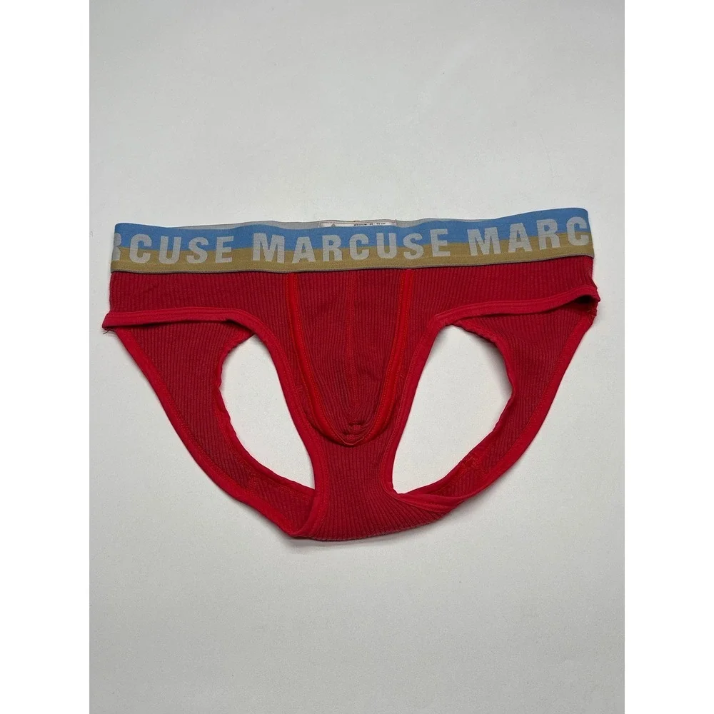 Marcuse Men's‎ Ribbed Jock Strap Underwear Medium Red Blue Gold