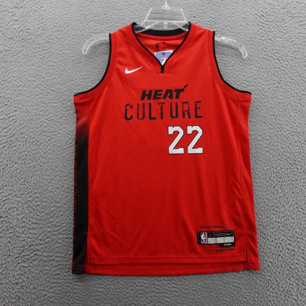 Nike Jimmy Butler Jersey Large Red Basketball Youth Miami Heat City Edition‎ 22