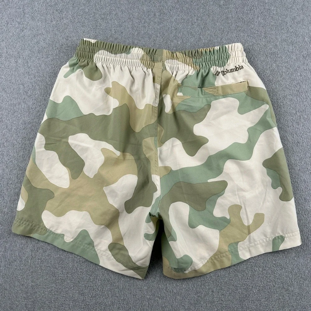 Columbia Shorts Mens S Green Camo PFG Backcast III Water Performance Casual
