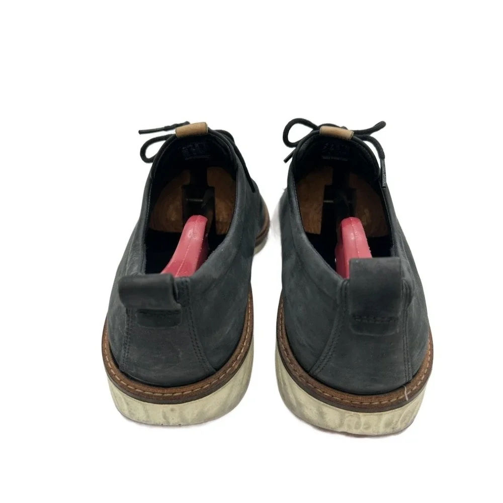ECCO Men's Size 11 US 45 EU Black Leather ST.1 Lace-Up Chukka Boots Loafers Lace