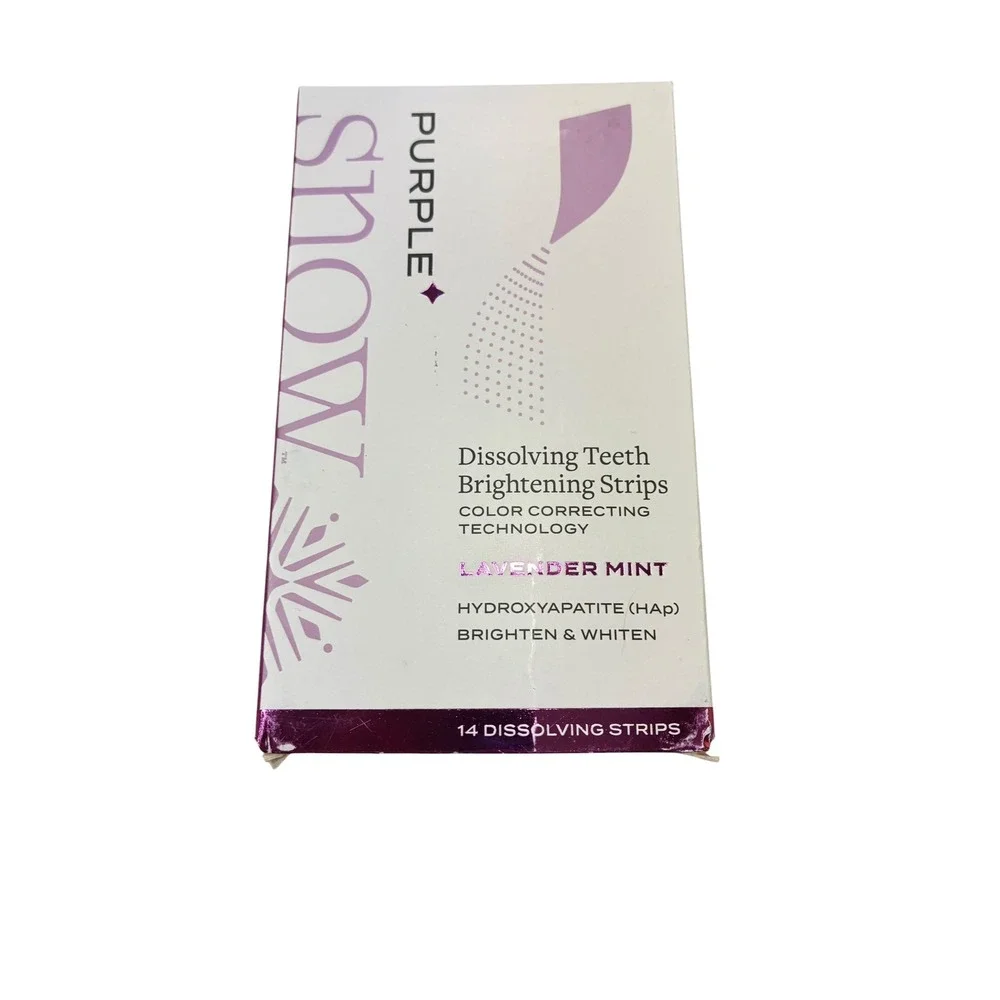 SNOW Purple Dissolving Teeth Whitening Strips‎ Lavender Mint 14ct Color Correct