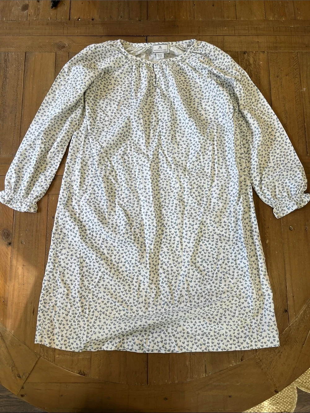 Petite plume blue heart long sleeve nightgown girls 10