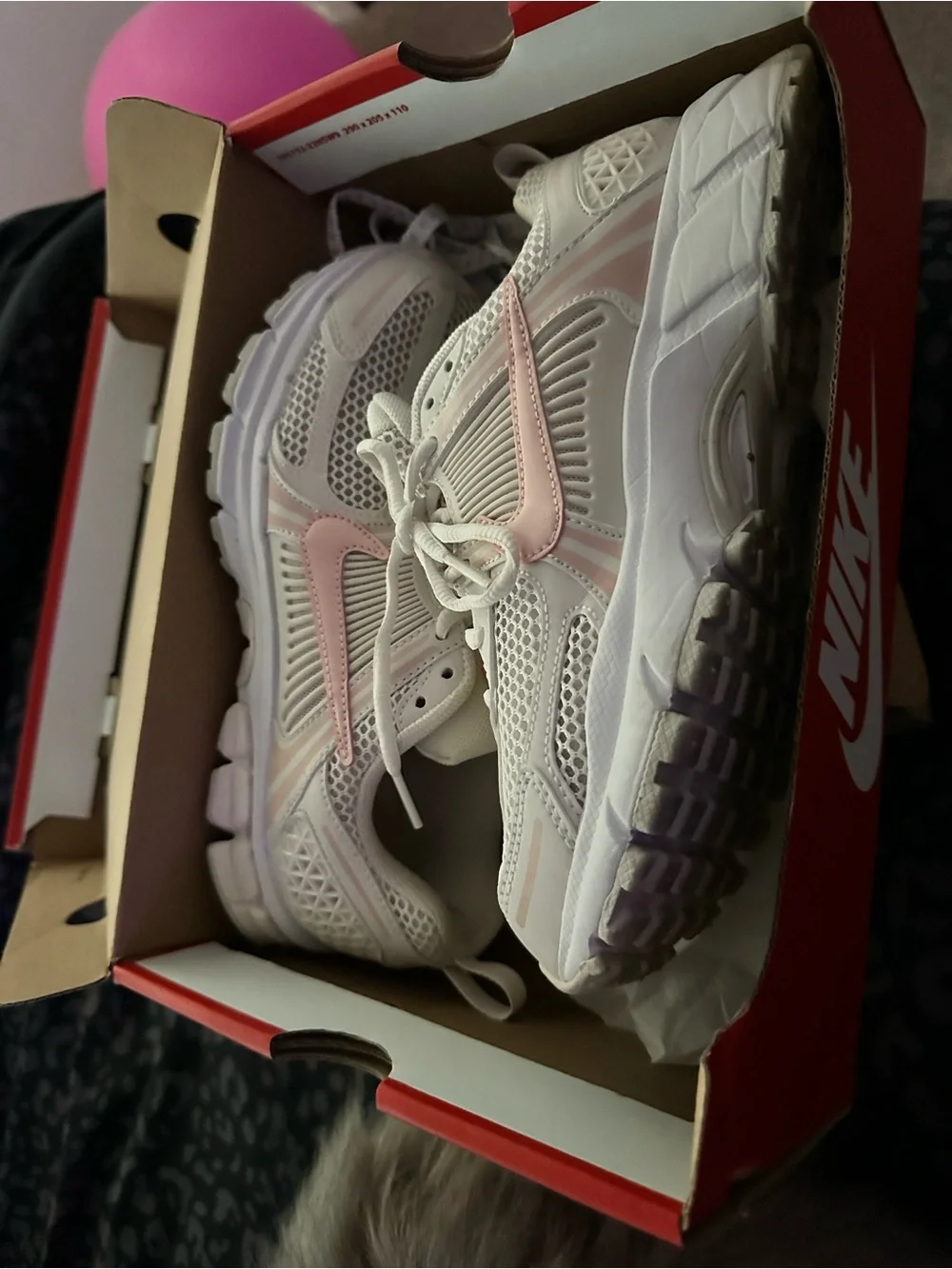 Nike Youth White/Pink Accent Mesh Sneakers
